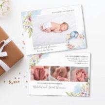 Sweet Dreams Pojke - Blommigt Watercolor Birth