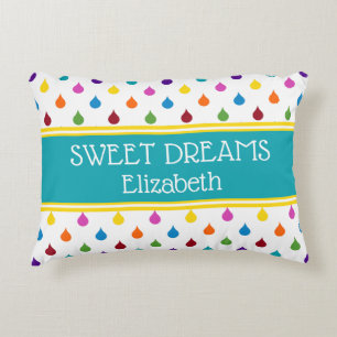 Sweet Dreams Rainbow Raindrops Personlig Prydnadskudde