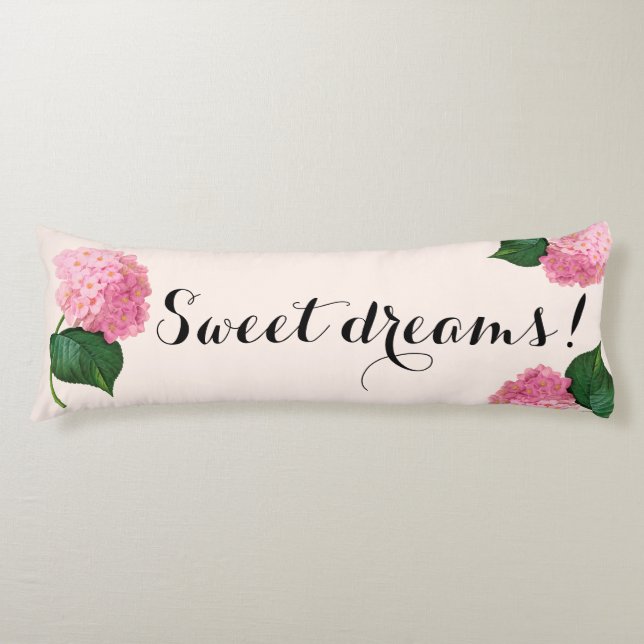 Sweet Dreams Rosa Hydrangea Body Pillow Kroppskudde (Framsidan)