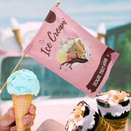 Sweet Dreams Rosa Retro Ice Cream House Flagga