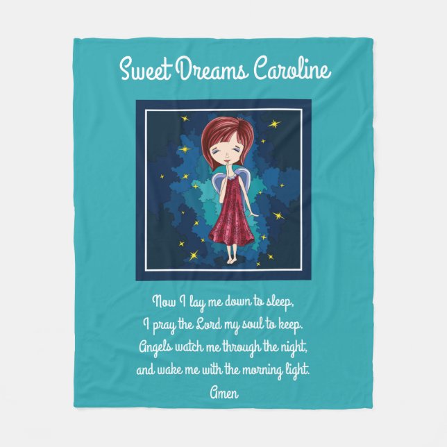 Sweet Dreams w/ Prayer, personlig Fleecefilt (Framsidan)