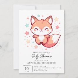 Sweet Dreamy Fox Baby Shower Inbjudningar