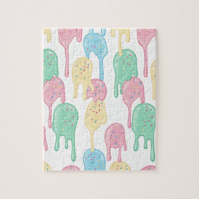 Sweet Drip: En Pastell Glassdröm Pussel (Vertikal)