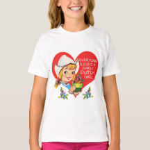 Sweet Dutch Girl Vintage Tulips Meisje & Heart