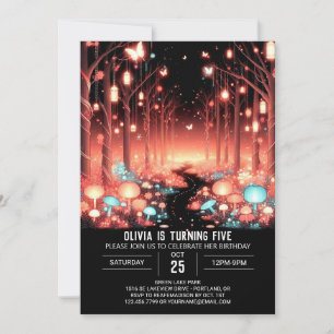 Sweet Editable Woodland Digital Birthday Inbjudningar