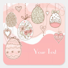 Sweet Elegance Påsk Fyrkantigt Klistermärke
