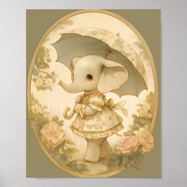 Sweet Elephant - Baby Room Poster (Framsidan)