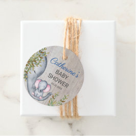 Sweet Elephant Blommigt Rustic Girl Baby Shower Gåvor Etiketter