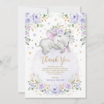 Sweet Elephant  Lila Måne Stars Baby Shower