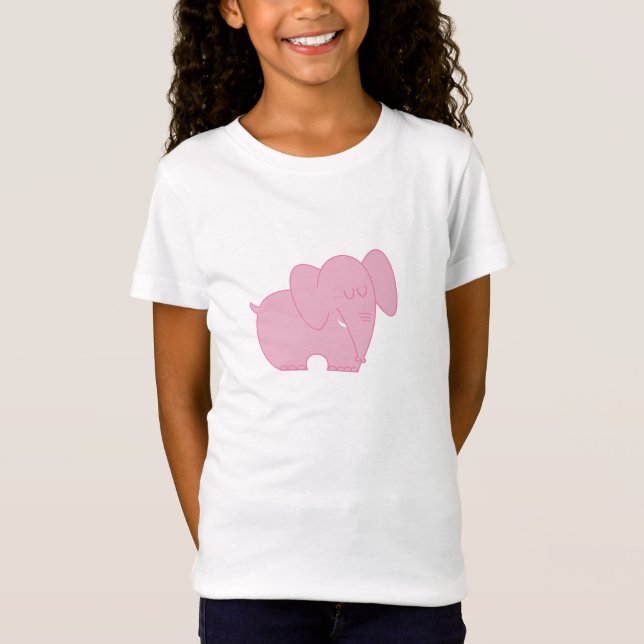 Sweet Elephant (Rosa) Tee Shirt (Framsida)