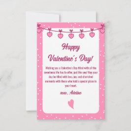 Sweet Embrace: Rosa, White Romantic Valentines day Anteckningskort