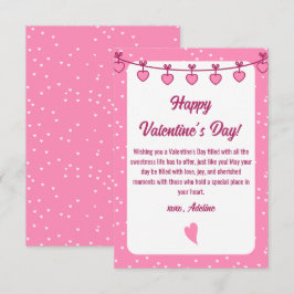 Sweet Embrace: Rosa, White Romantic Valentines day Anteckningskort