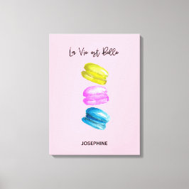 "Sweet Essence of Life Personlig Fransk Macaron Canvastryck