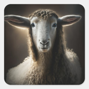 Sweet Ewe Fyrkantigt Klistermärke