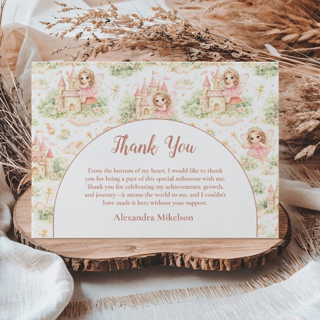 Sweet Fairy First Birthday Girl Tack Kort (Skapare uppladdad)