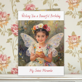 Sweet Fairy Girl | Personalized Birthday Kort