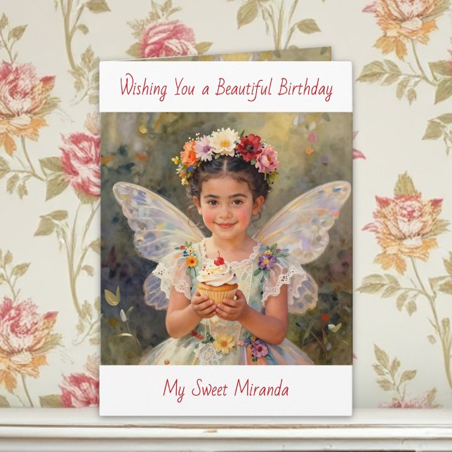 Sweet Fairy Girl | Personalized Birthday Kort (Skapare uppladdad)