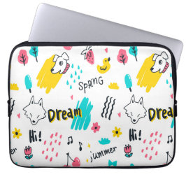 Sweet färgad hand plockade laptop fodral