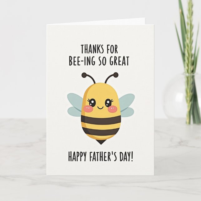 Sweet Fathers Day Bee Graphic Card Kort (Framsida)