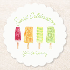 Sweet Firande Popsicle Birthday Underlägg Papper