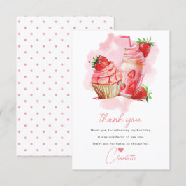 Sweet Firande Strawberry Birthday Tack Kort