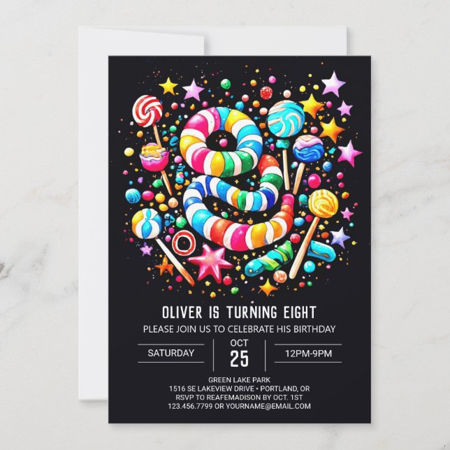 Sweet Firande Wonderland Birthday Inbjudningar (Framsida)