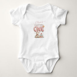 Sweet First Birthday with Teddy Bear  T Shirt
