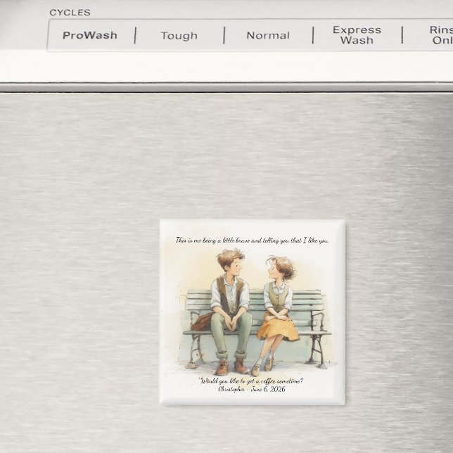 Sweet First Date Coffee Confession Magnet (Skapare uppladdad)