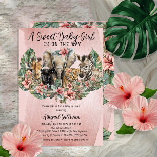 Sweet Flicka Animals Tropical Safari Sprinkle Inbjudningar