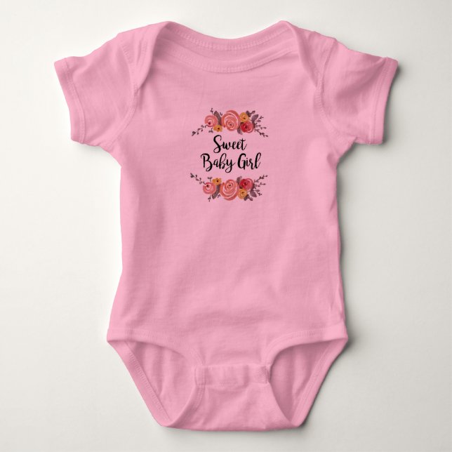 Sweet Flicka Blommigt Garden T Shirt (Framsida)