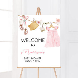 Sweet Flicka Boho Clothes Baby Shower Välkommen Poster