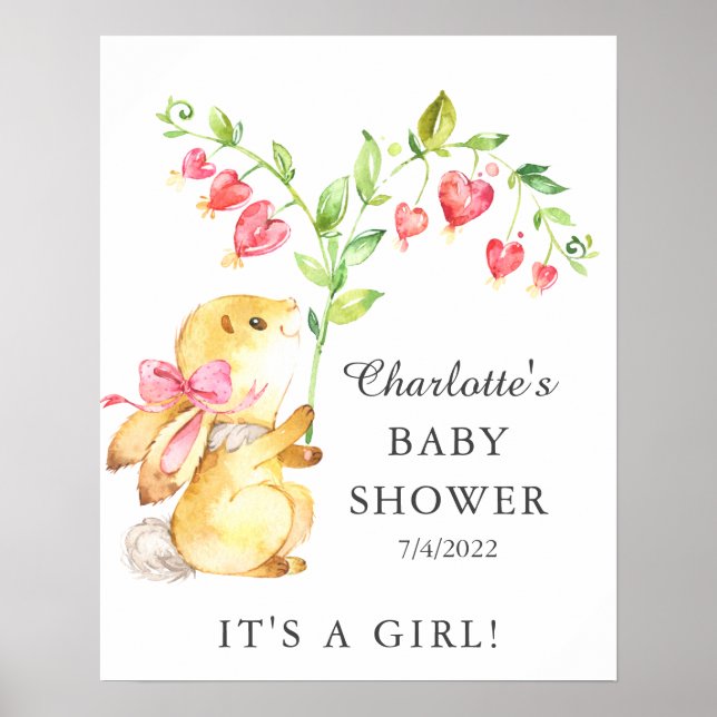Sweet Flicka Bunny Baby Shower Poster (Framsidan)