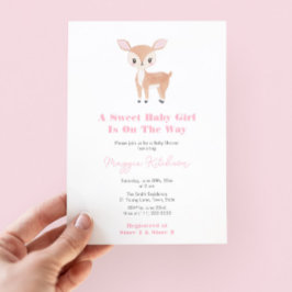 Sweet Flicka Fawn Baby Shower Party Inbjudningar