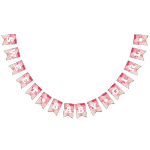 Sweet Flicka Rosa Baby Shower Birthday Banner Vimplar