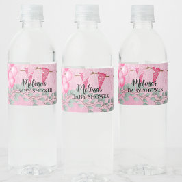 Sweet Flicka Rosa Balloon Eucalyptus Anpassningsba Vattenflaskor Etikett