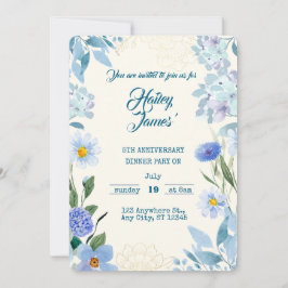 Sweet Floral Birthday Invitation for Kids Inbjudningar