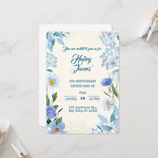 Sweet Floral Birthday Invitation for Kids Inbjudningar