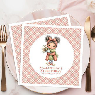 Sweet Floral Fairy Pink 2nd Birthday Party Napkins Pappersservett