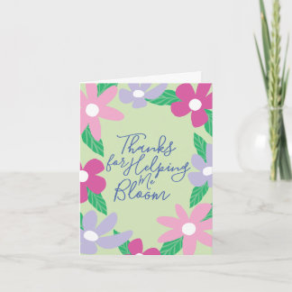 Sweet Floral Teacher Appreciation Greeting Card Kort