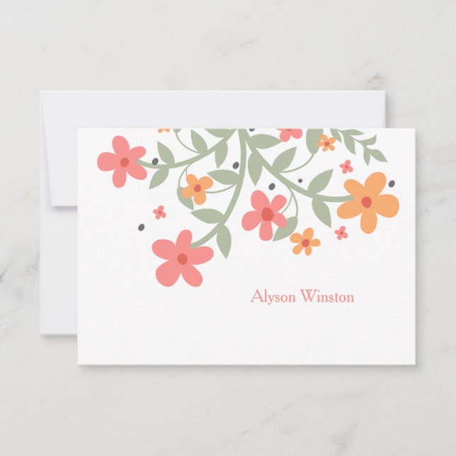Sweet Flowers Personlig Notecard Anteckningskort (Framsida)