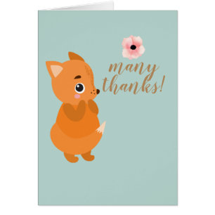 Sweet Fox Baby Shower Tackkort OBS Kort