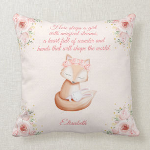 Sweet Fox Snuggling Bunny Personlig Nursery Kudde