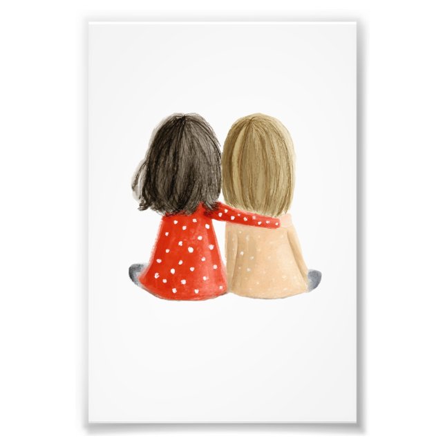 Sweet Friendship Mini Print Wall Art Fototryck (Framsidan)