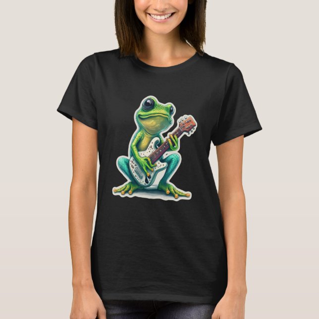 Sweet Frog Amphibian Guitar Rock Guitar Player Abs T Shirt (Framsida)
