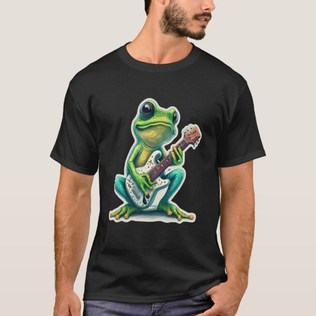 Sweet Frog Amphibian Guitar Rock Guitar Player Abs T Shirt (Framsida)
