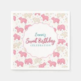 Sweet Frosted Animal Cookies Birthday Pappersservett