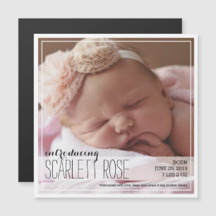 Sweet Fullt Photo Classic Baby-meddelande Magnetisk Inbjudningskort