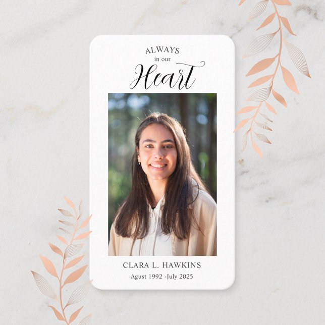 Sweet Funeral Photo Sympathy  Visitkort (Skapare uppladdad)