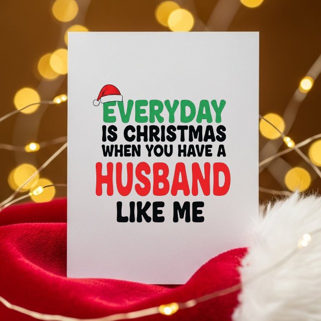 Sweet Funny Holiday Card for Wife Gift Julkort (Skapare uppladdad)