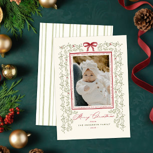 Sweet Garland Hand målade julfotoport Julkort